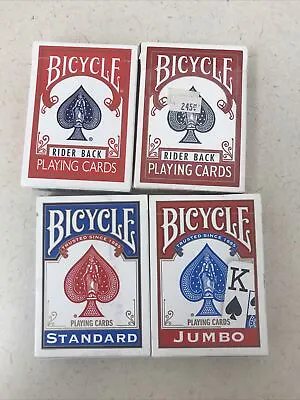 Vintage Bicycle Playing Cards Jumbo Rider Back 52 Card Lot Of 4 • $8.91