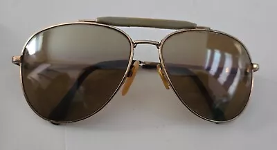 Nikon Vintage Aviator Style Sunglass Frames Gold Japan NEEDS REPAIR • $49.99