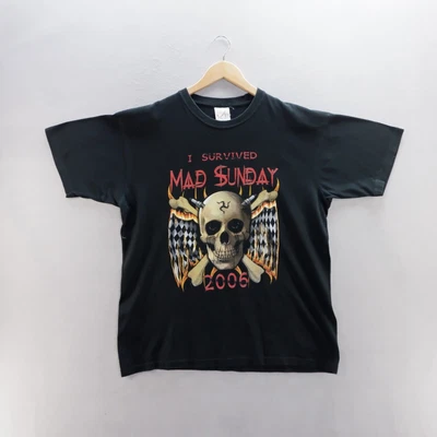 £10.28 • Buy TT Motorcycle Race T-Shirt Large Black I Survived Mad Sunday 2006 Isle Of Man