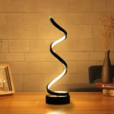 LED Table Lamp Light Black Desk Office Lighting Lamp Night Light Dimmable • $25.58