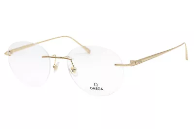 Omega 5008-H 030 Gold Men's Round Rimless Eyeglasses 53-18-145 W/Case • $129