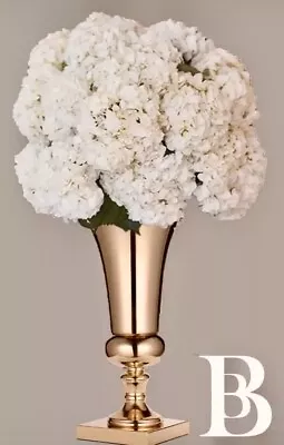 Xl Tall Luxury Artificial Hydrangeas Flowers Arrangement Rose Gold Urn Vase • £169