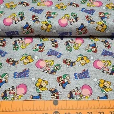 Springs Creative Nintendo Mario Brothers Dark Grey Cotton Fabric • $7.95