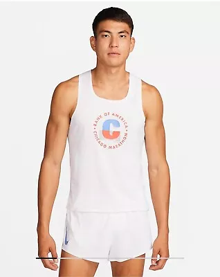 New Nike Chicago Marathon 2023 AeroSwift Running Singlet Tank Top FD2692-100 XL • $42.73