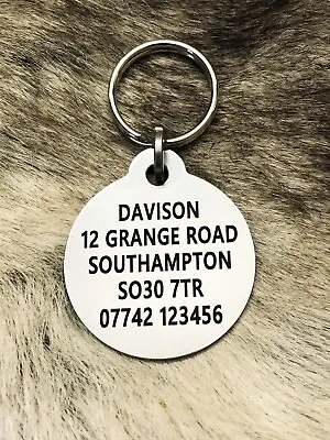 £6.75 • Buy Pet Dog ID Tag Disc. Stainless Steel Name Tags - FREE ENGRAVING - FREE DELIVERY 