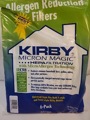 $13.95 • Buy For KIRBY VACUUM BAGS:6 Sentria UNIVERSAL~ F Style MICRON MAGIC Hepa White Cloth