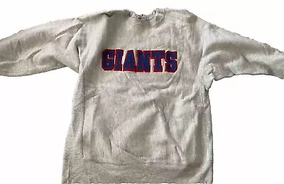 Vintage Champion USA NY GIANTS Crewneck Sweatshirt W/ Sewn Letters Sz Large • $34.99