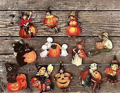 $19.90 • Buy Halloween “Vintage Style” Wooden Ornaments Lot Of 12 Individual Ornaments