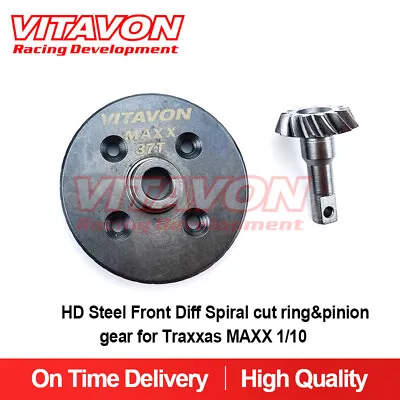 VITAVON HD Steel Front Diff Spiral Cut Ring&Pinion Gear For Traxxas MAXX 1/10 • $42