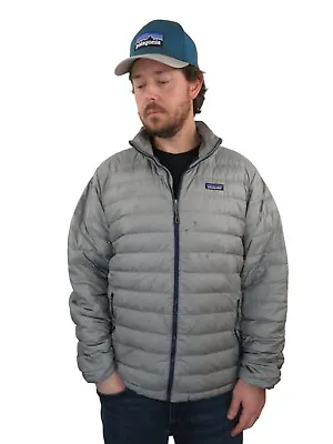 Patagonia Down Sweater Puffer Jacket Full Zip Goose Gray Coat Mens Size Large • $67.99