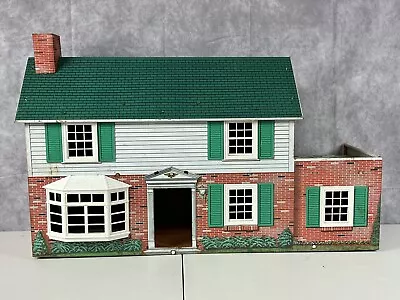 Vintage 1960s Marx Tin Litho Two Story Colonial Dollhouse • $67.50