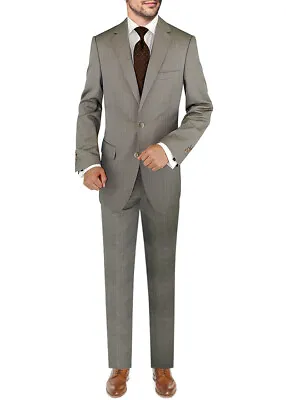 DTI BB Signature Italian Mens 3 Piece Wool Suit Set Jacket Pant Extra • $139.50