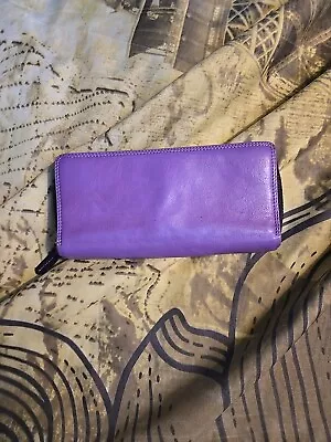 Visconti Leather Zip Round Purse Purple • $29