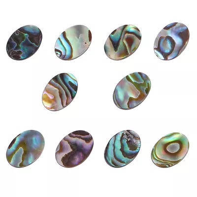 10Pcs Oval Abalone Shell Flat Charms For DIY Earrings Necklace Jewelry Making • £10.49