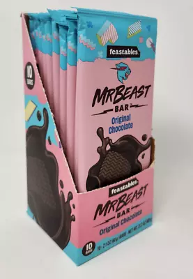 (10) Mr Beast Feastables ORIGINAL CHOCOLATE Bar 2.1 Oz 10 PACK Exp Mar 2025 • $19.99