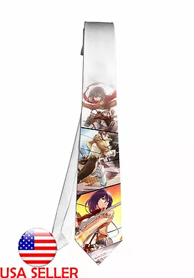 Attack On TITAN Mikasa Fan Art Necktie Neck Tie Anime Unique Gift Cosplay #5 • $17.60