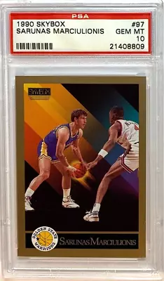 1990 SKYBOX #97 SARUNAS MARCIULIONIS ROOKIE CARD RC HOF WARRIORS PSA 10 Gem Mint • $37