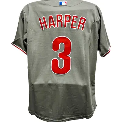 Philadelphia Phillies #3 Bryce Harper Jersey Gray Large Free Fast Ship • $54.99