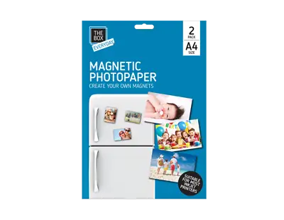 £2.99 • Buy A4 Magnetic Photo Paper 2 Sheets Pack Glossy Finish Inkjet Fridge Magnet Picture