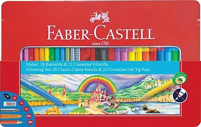 Colouring Pencil Set - Faber-Castell - 53 Pens And Pencils In Gift Tin - RRP £42 • £12.99