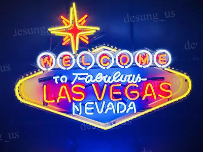 Welcome To Las Vegas Nevada  24 X20  Neon Light Sign Lamp With HD Vivid Printing • $299.09