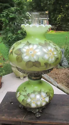 Vintage Gone With The Wind Hurricane Parlor Lamp Hand Painted 3 Way Settings • $149.99