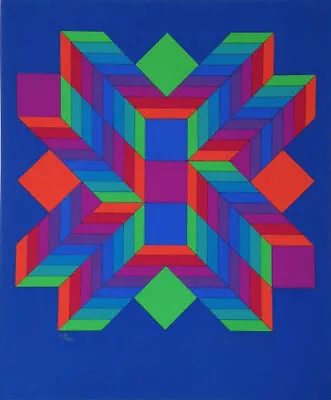 Victor Vasarely - Helios 2 -  Serigraph - Signed & Numbered -1981 - Wove • $450