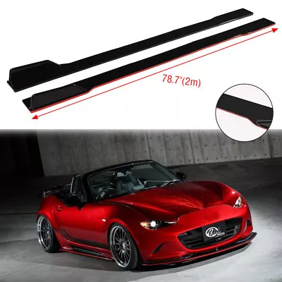 Red Line Side Skirt Extension Rocker Panel Body Kit For Mazda Miata MX-5 2006-22 • $85.11