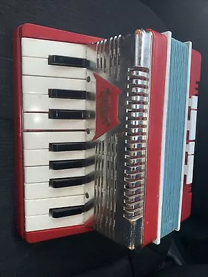 Vintage 1955 Emenee Musical Small Golden Piano Accordion #405 Works A4 • $15