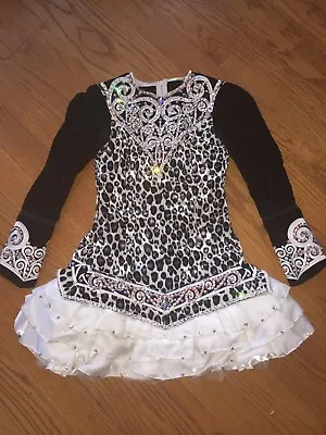 Fabulous Sleek Irish Dance Solo Dress In Velvet Animal Print! • $450