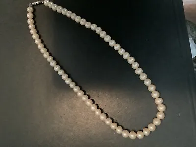 Vintage 16 Inch Strand Cultured Japanese Akoya Pearl Necklace -pink Hue • $165