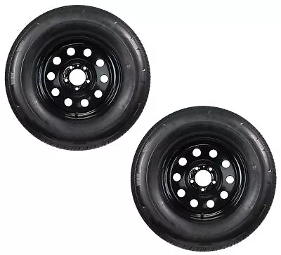 2-Pack Radial Trailer Tires W/Black Rims ST205/75R15 LRC 5 Lug/4.5 Modular Wheel • $254.97