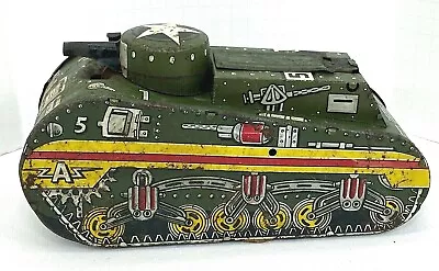 Vintage MAR Tin Toy Army Wind Up Tank Toy • $150