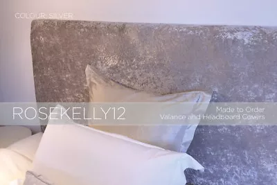 £0.99 • Buy Crushed Velvet Elasticated Headboard Cover - Bespoke Size, Made To Order