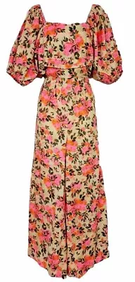 Next Petite Floral 100% Cotton Summer Holiday Palazzo Wide Leg Jumpsuit Bnwt 20 • £14.99