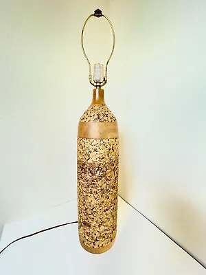 Cork TEAK VINTAGE WOOD LAMP MID CENTURY EAMES PEARSALL MODELINE ERA • $375