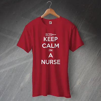 Nursing T Shirt Keep Calm I'm A Nurse Unisex T Shirt Brick Red - XL • £10