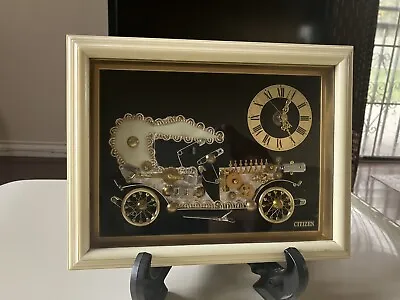 Vintage CITIZEN Table Mantel Clock Feat. Mercedes 1903 Artwork • $28