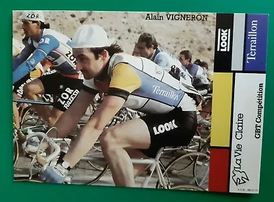 CYCLING Cycling Card ALAIN VIGNERON Team LA VIE CLAIRE Teraillon 1984 • $4.24
