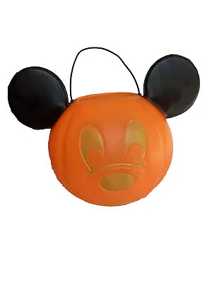 Disney MICKEY MOUSE HALLOWEEN PUMPKIN Trick Or Treat Candy Bucket/Pail/Blow Mold • $12.99