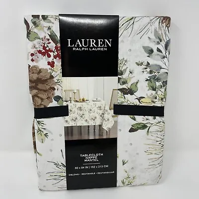 Ralph Lauren Christmas Holiday Tablecloth Cotton 60x84 Nappe Mantel Rectangle • $44.99
