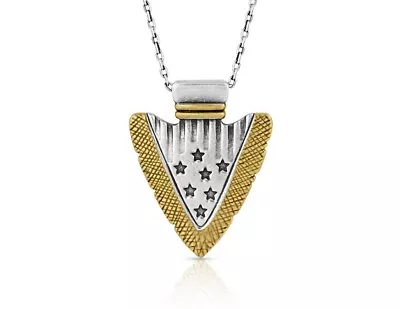 Montana Silversmiths Necklace Mens Star Spangled Arrowhead 27  NC5329 • $70