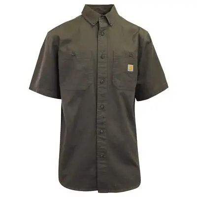 Carhartt Men's Flannel Shirt Gravel Rugged Short Sleeve (225) • $26.40
