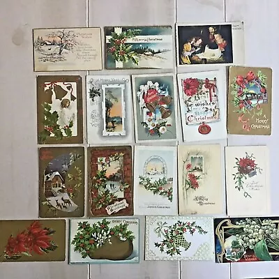 Lot Of 17 Vintage Antique 1900’s CHRISTMAS Postcards  • $38.47