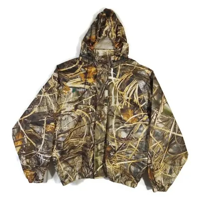 Frog Toggs Rain Jacket Mens Large LS Hooded Zip Front Advantage Max 4 HD Camo • $28.94