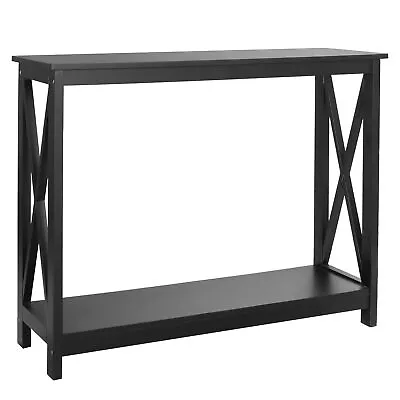 Console Table Accent Side Stand Beside Wall Display Storage Shelf Entryway • $49.58