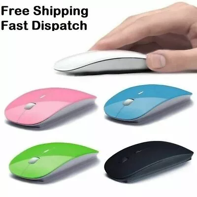 £3.89 • Buy 2.4 GHZ Slim Silent Computer Mouse Wireless Rechargeable Optical Laptop PC Mice