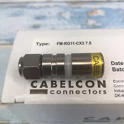 CABELCON 7.5 FM-RG11 CX3 Compression F-Connector RG-11 Coaxial Satellite Cable • £3.19