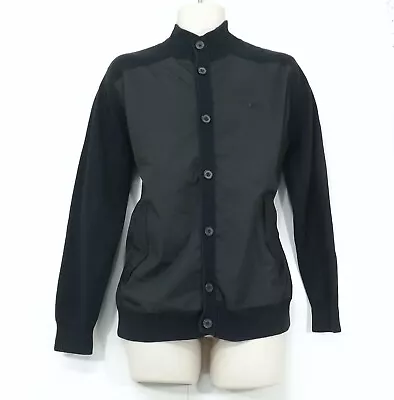 LACOSTE Vintage Black Chunky COTTON Mens Cardigan Jacket Size L Lacoste 5 • £14.99