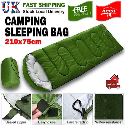 £25.49 • Buy Sleeping Bag Single Outdoor Camping Hiking Thermal 7°C Winter Warm Army Green